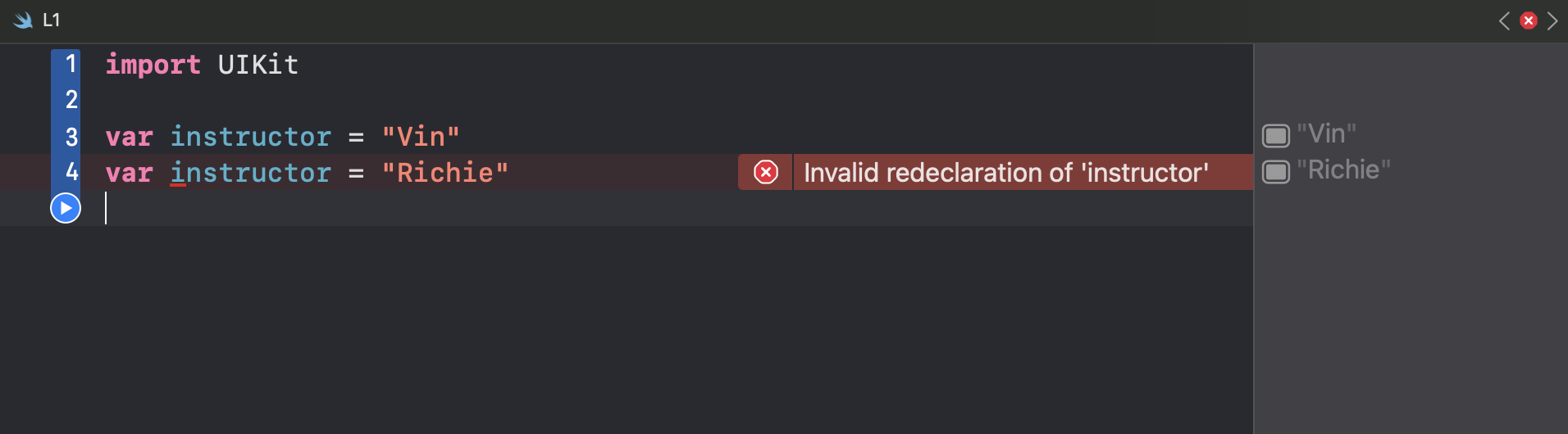 We should only use the var keyword if we are declaring a new variable.