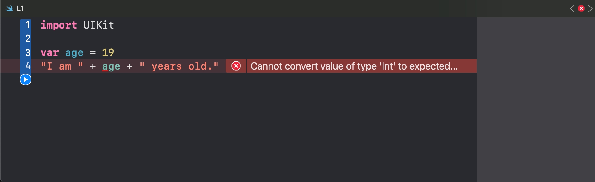 Add operator instead of string interpolation error