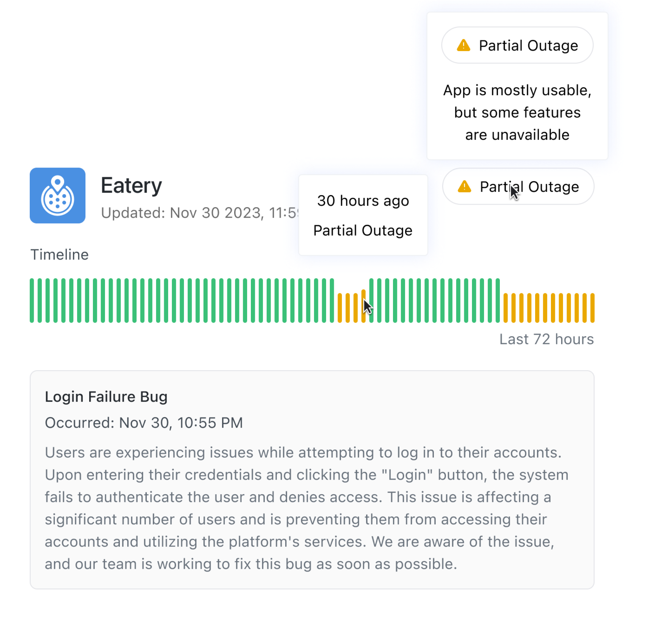 Hovering over a time interval bar, each representing a precise temporal component.